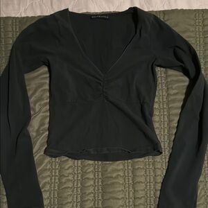 Brandy Melville Dark Green Long Sleeve Top